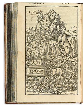PETRARCA, FRANCESCO. Petrarcha con Doi Commenti sopra li Sonetti et Canzone.  1522